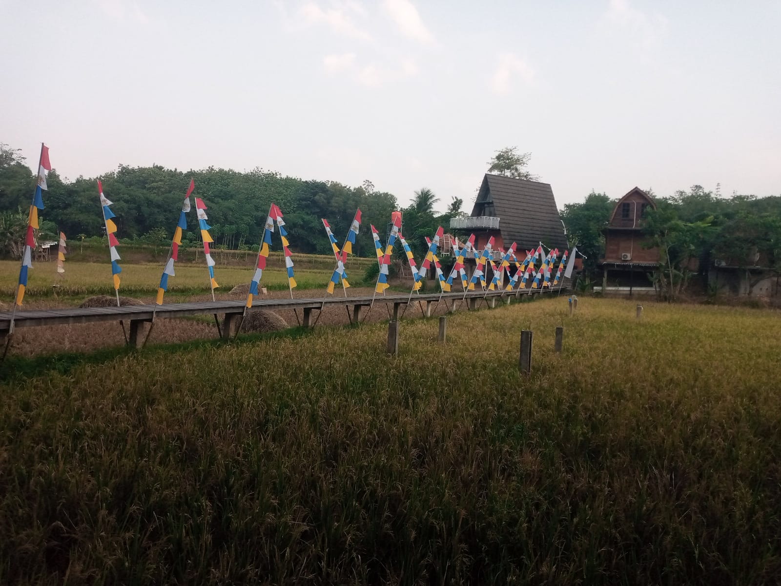 Pengunjung naik perahu